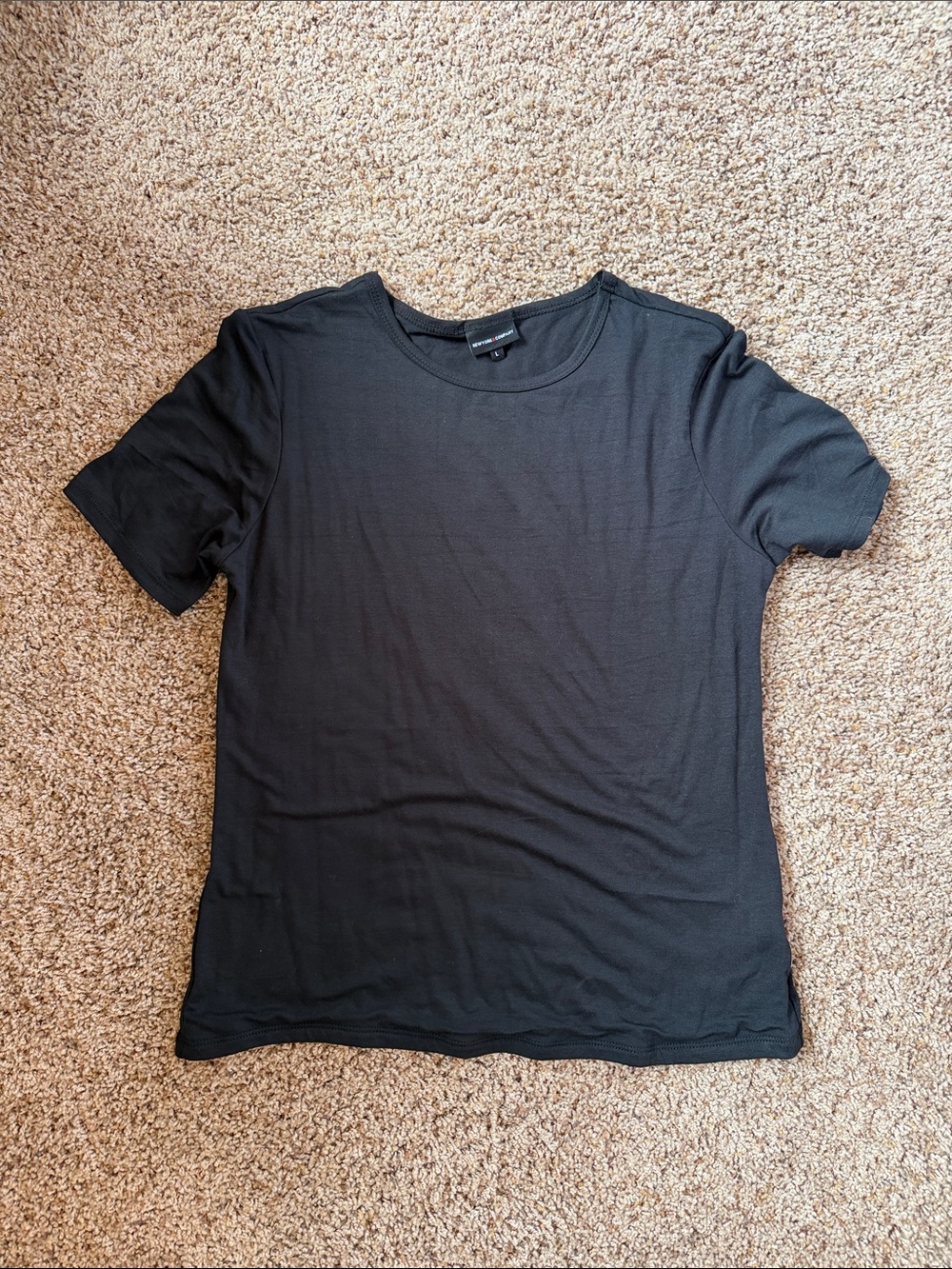 New York & Company Black Modal Tee - L